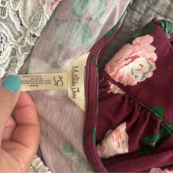 Matilda Jane Balloon Sleeve Floral and Lace Top - Picture 2 of 3